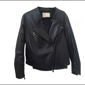 3.1 Phillip LIM black leather motorcycle jacket